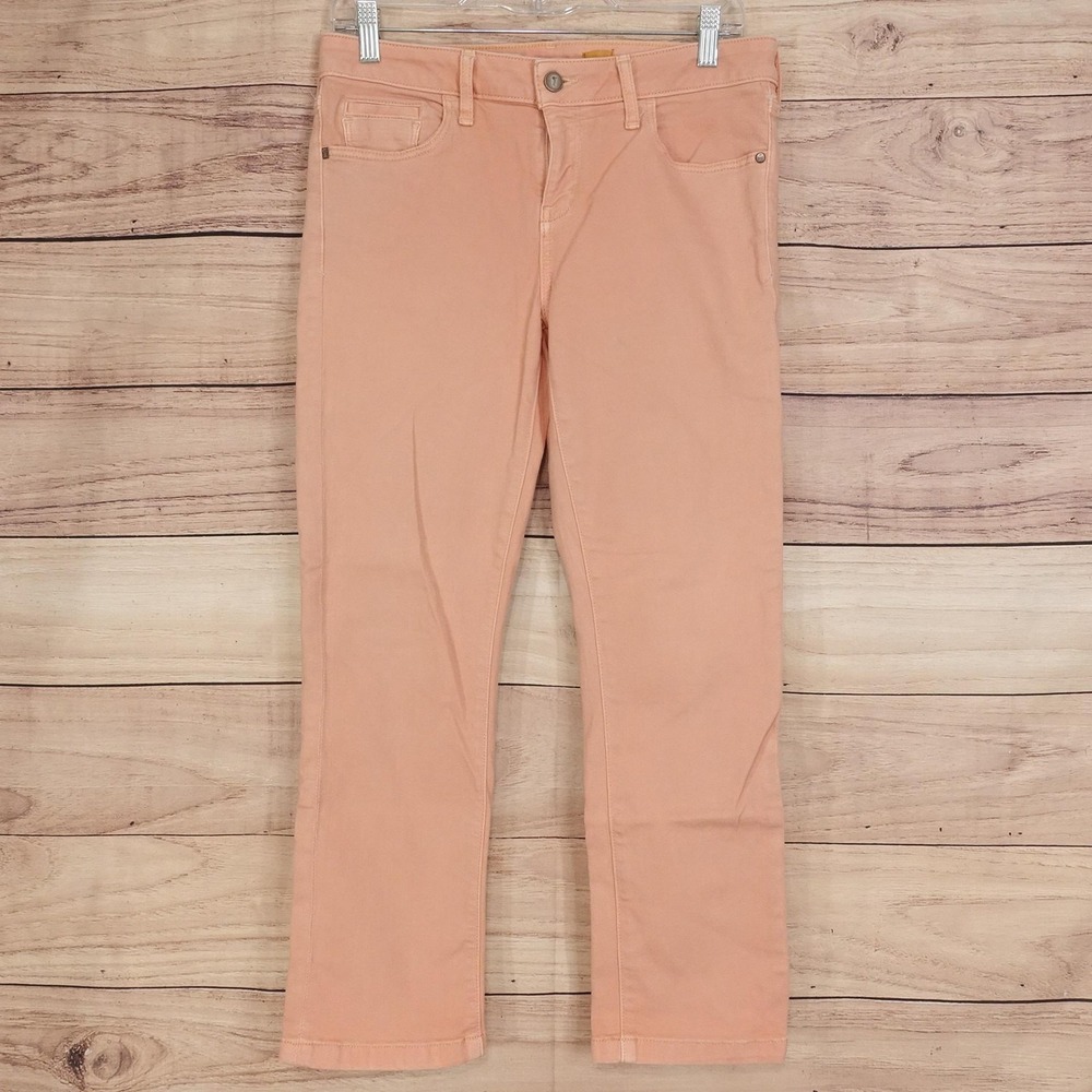 Pilcro And The Letterpress Straight Jeans Womens 29 Coral Stretch Cropped Denim